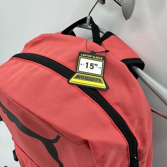 Puma Rhythm Backpack & Pencil Pouch In Coral Pink Girl/Woman School Gym - Picture 10 of 16